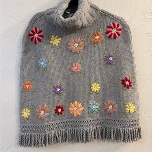 Moschino- Gray Floral Embroidered Turtleneck sweater NWTS size 42